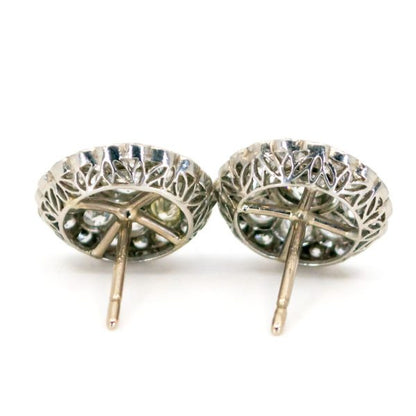 Vintage Old Mine Cut Diamond Cluster Earrings