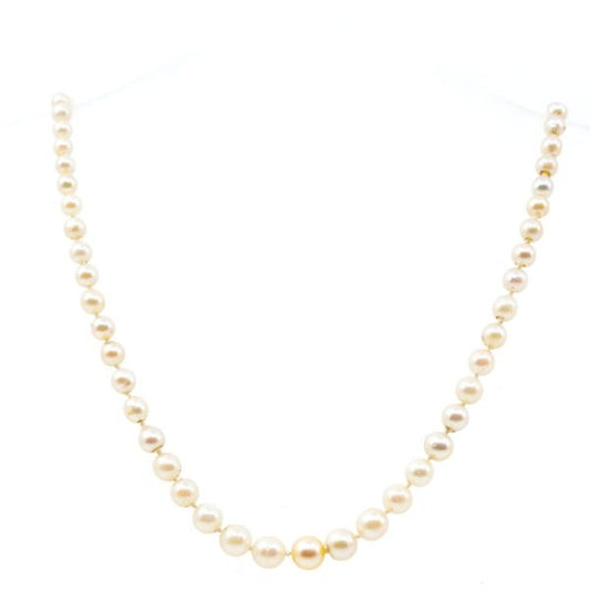 Vintage Pearl Necklace with Diamond and Pearl Clasp BB6