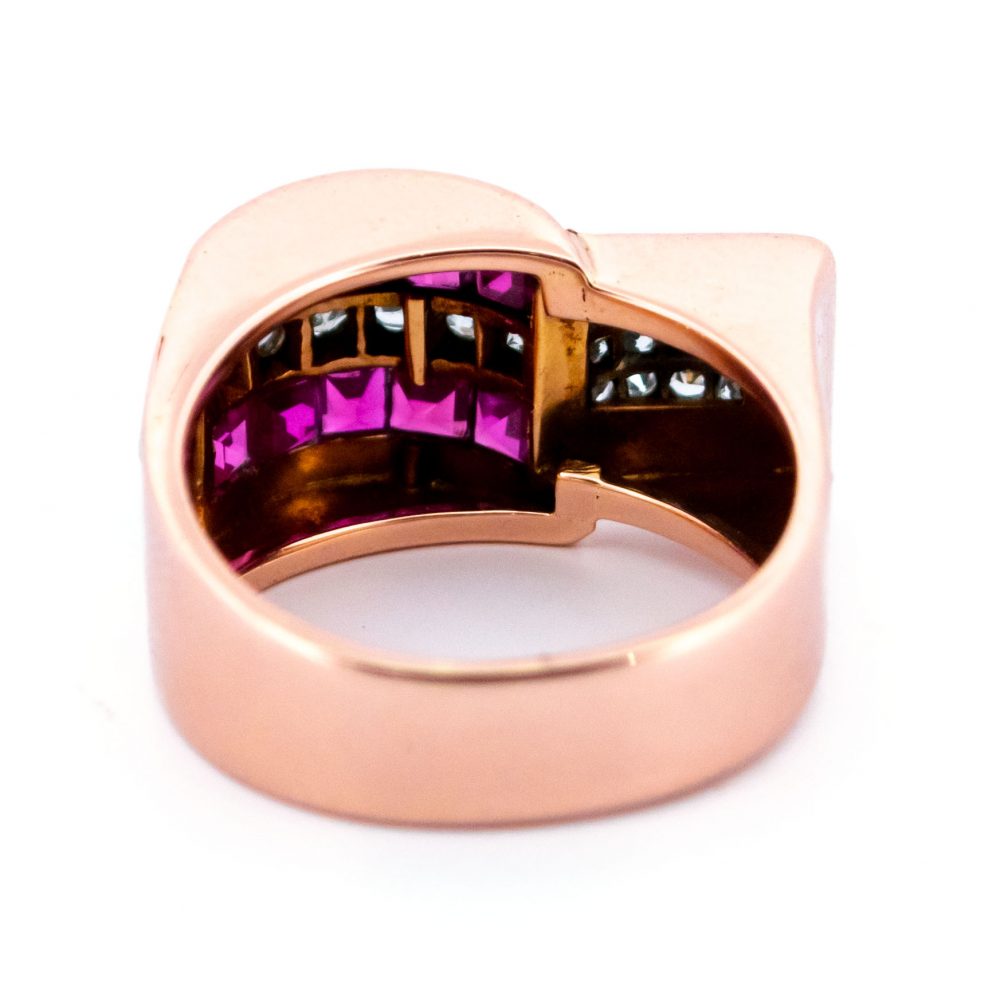 Vintage Retro Ruby and Diamond Ring