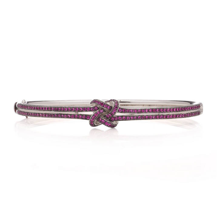 Vintage Theo Fennell Pink Sapphire Bangle Bracelet