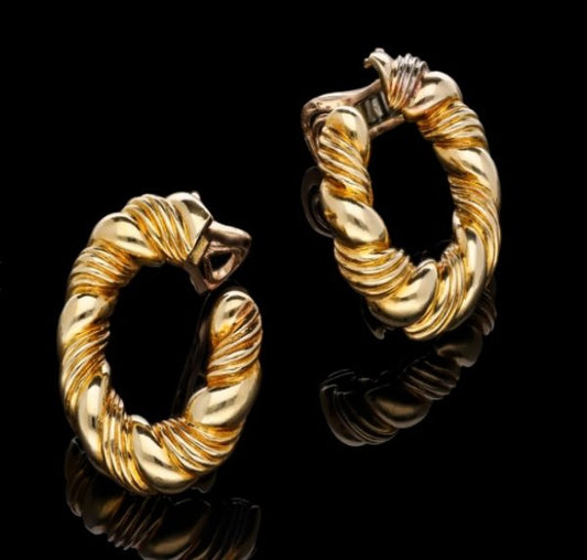 Vintage Van Cleef & Arpels Gold Hoop Earrings