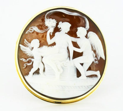 Victorian Carnelian Cameo Brooch, 15ct Yellow Gold, Circa 1870's