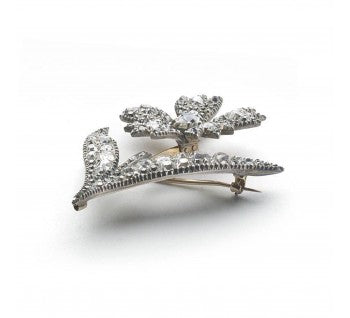 Georgian Diamond Flower Brooch, 5.50 carats