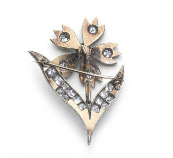 Georgian Diamond Flower Brooch, 5.50 carats