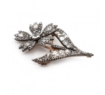 Georgian Diamond Flower Brooch, 5.50 carats