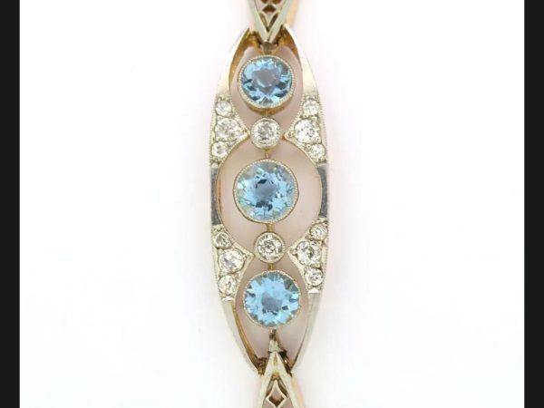 Edwardian Aquamarine and Diamond Bracelet, 15ct Gold, circa 1910
