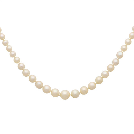 Cultured Pearl And Diamond Necklace With 9 Carat White Gold Clasp